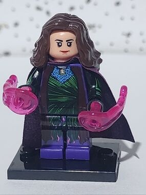 Custom Lego purple Agatha Harness Wanda vision Character with black stand Marvel